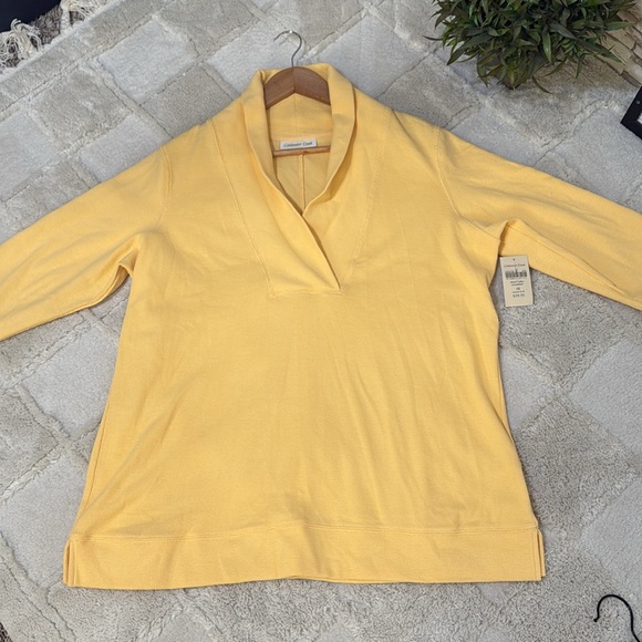 Coldwater Creek Yellow V-Neck Tunic Top - Picture 4 of 11